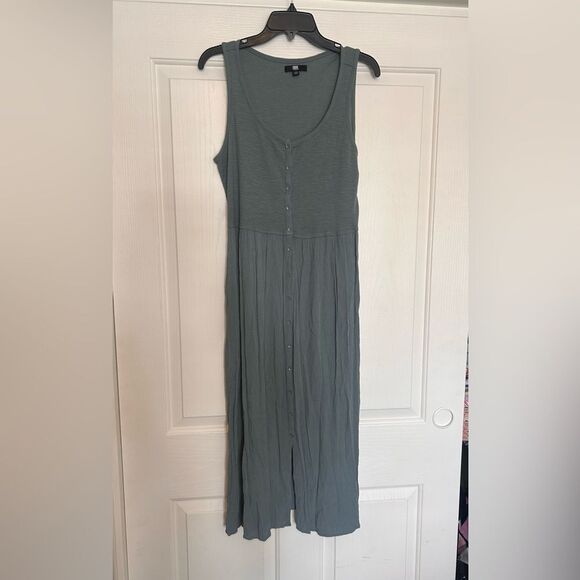 Frye Button Front Cotton Midi Dress - Picture 1 of 6